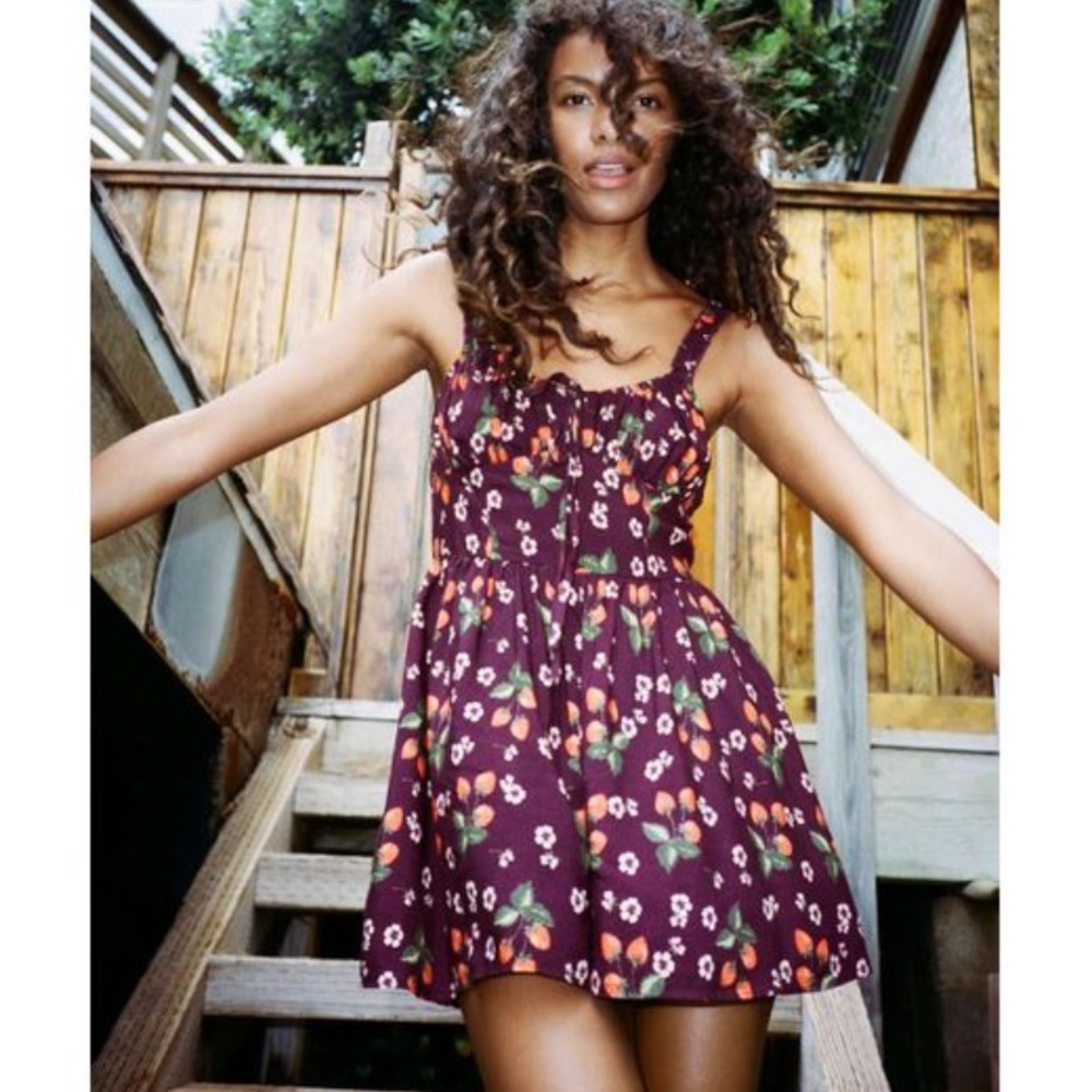 Urban Outfitters Strawberry Print Romper